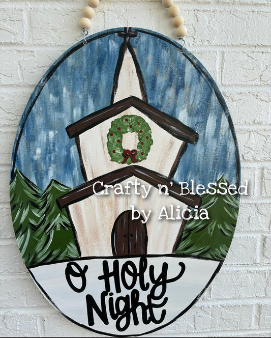 Christmas Church Door Hanger