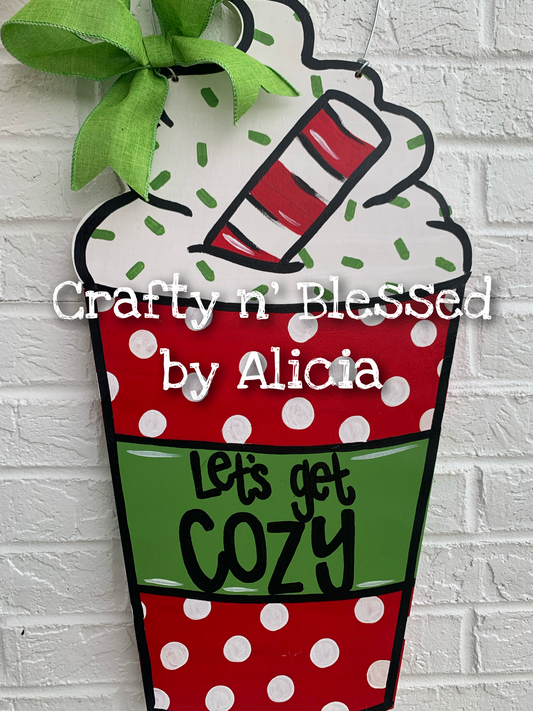 Christmas Coffee Circle Door Hanger