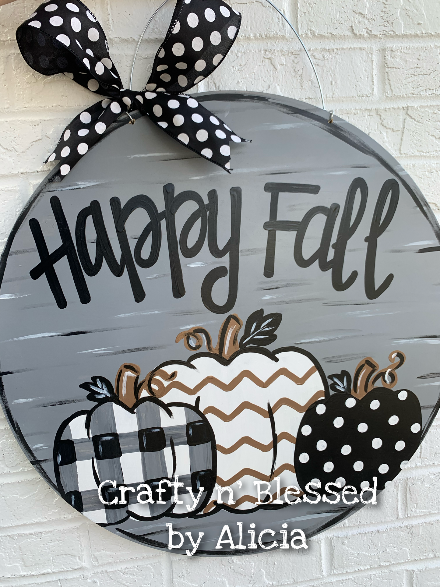 Happy Fall Pumpkin Circle Door Hanger