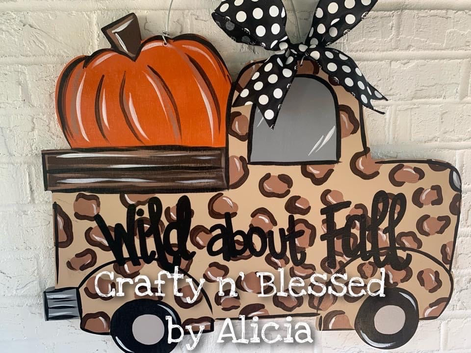 Wild About Fall Pumpkin Truck Door Hanger