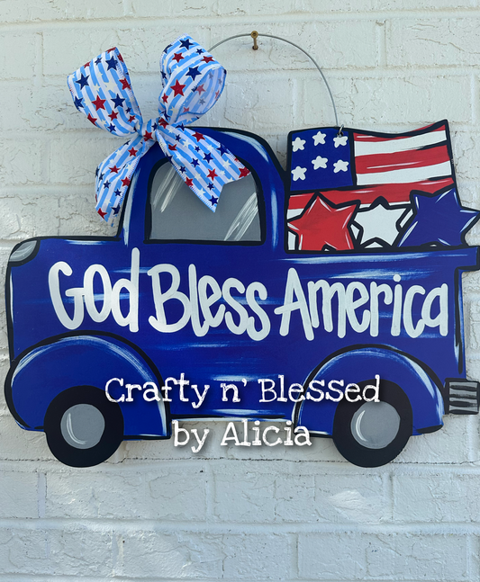 READY TO SHIP/PICKUP God Bless America Truck Door Hanger