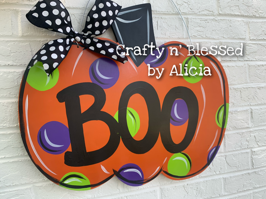 Boo Pumpkin Door Hanger