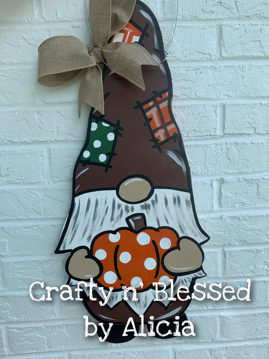 Pumpkin Gnome Door Hanger