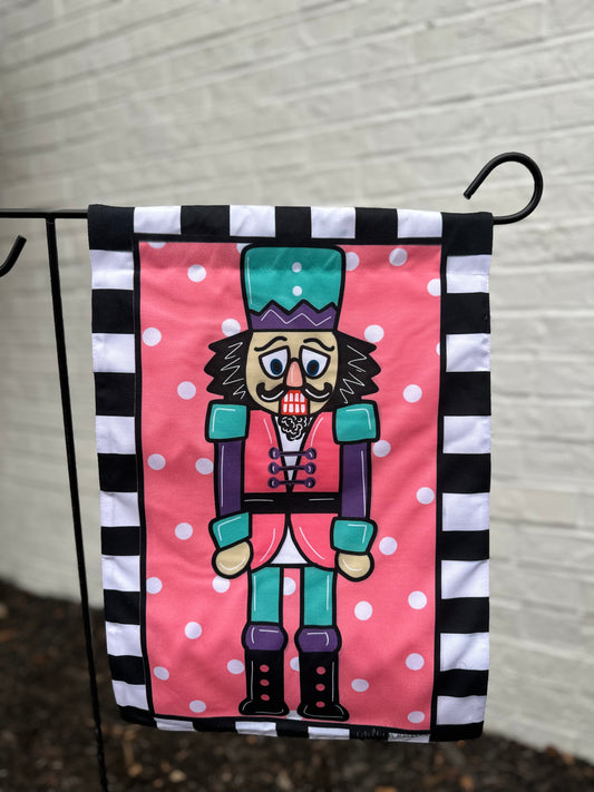 Pink Nutcracker Garden Flag