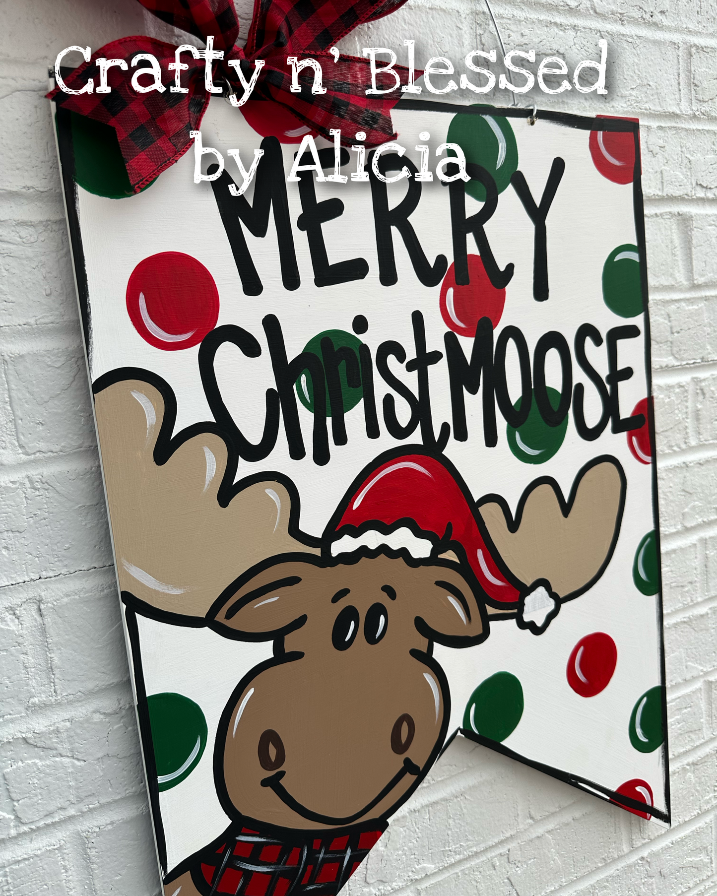 Christmas Moose Pennant Door Hanger
