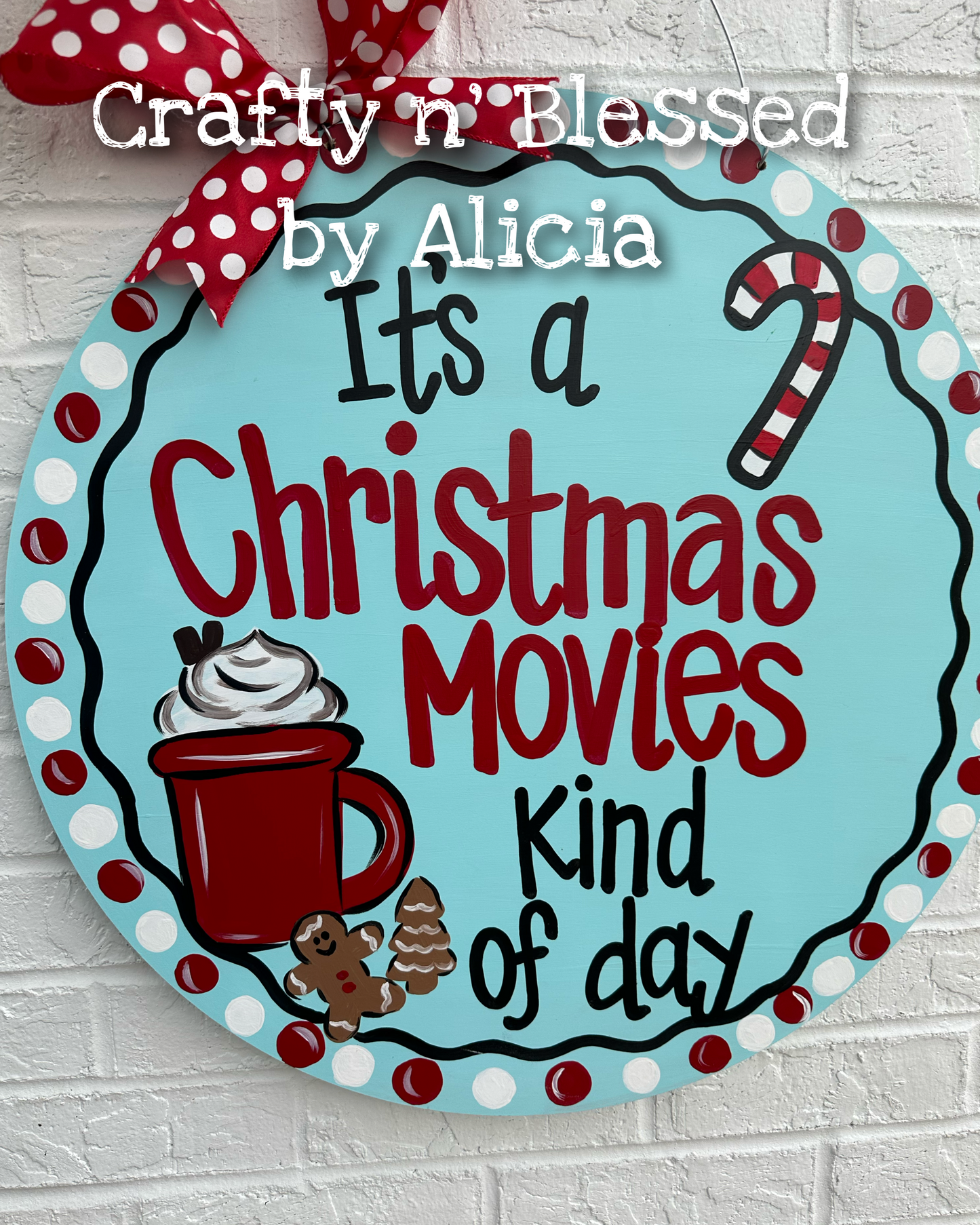 Christmas Movies Circle Door Hanger