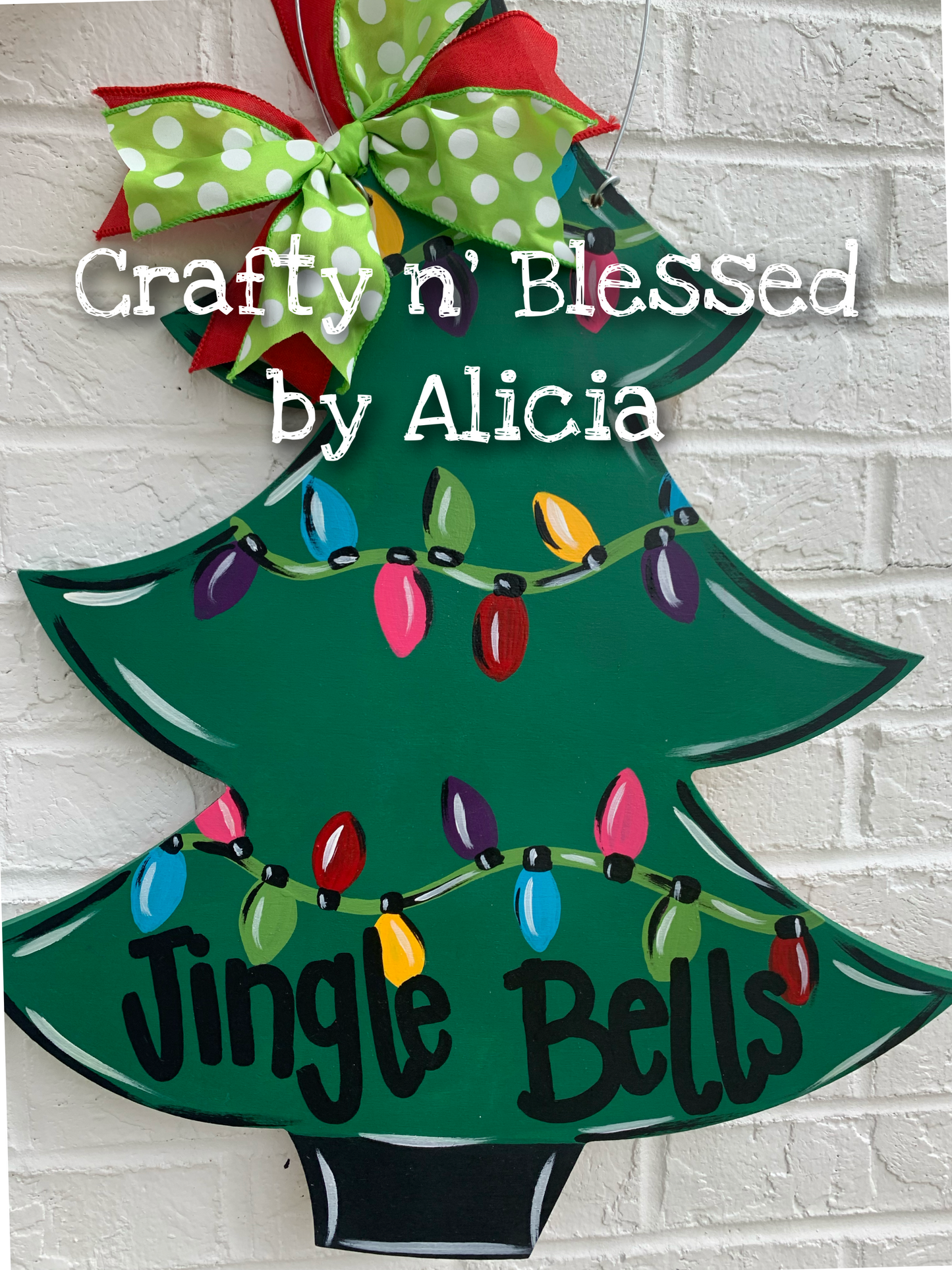 Jingle Bells Christmas Tree Door Hanger