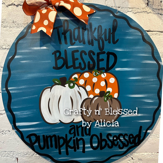 Pumpkin Obsessed Circle Door Hanger