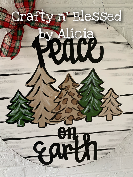 Christmas Tree Circle Door Hanger