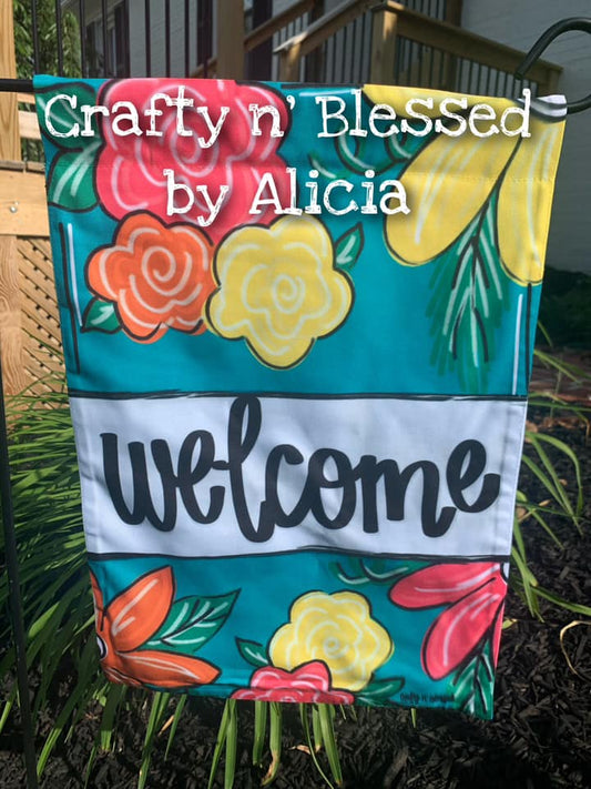 Key West Floral Garden Flag