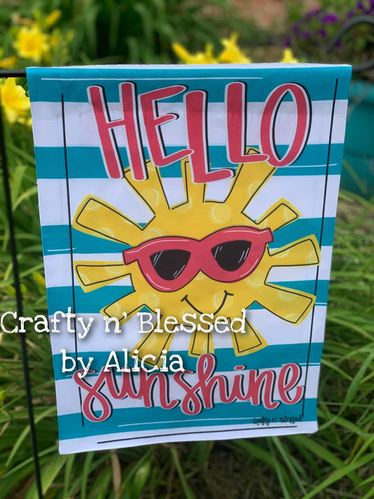 Hello Sunshine Garden Flag