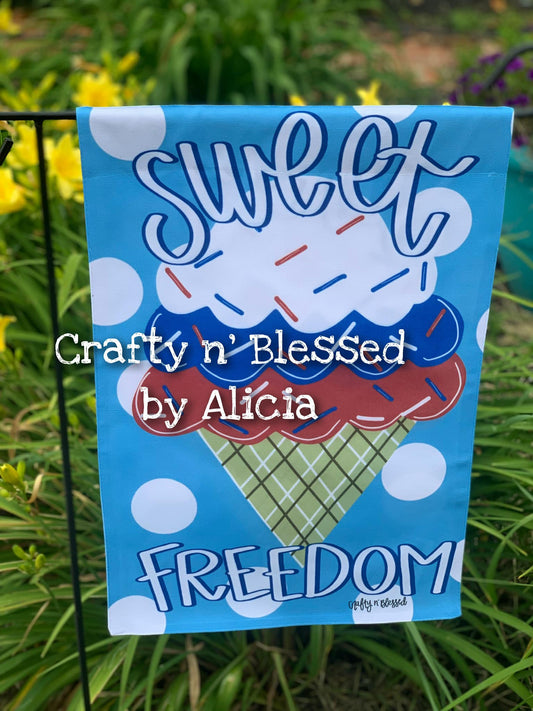 Sweet Freedom Ice Cream Garden Flag