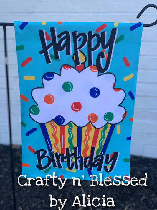 READY to Pickup/Ship Happy Birthday Garden Flag