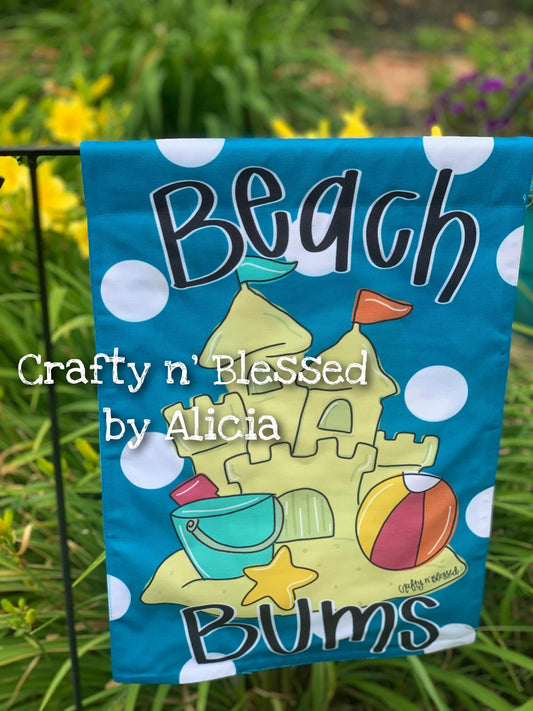 Beach Bums Sand Castle Garden Flag