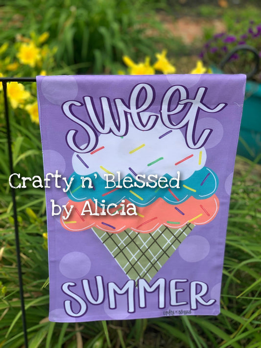 Sweet Summer Ice Cream Garden Flag