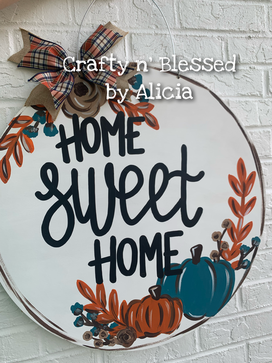 Home Sweet Home Fall Circle Door Hanger