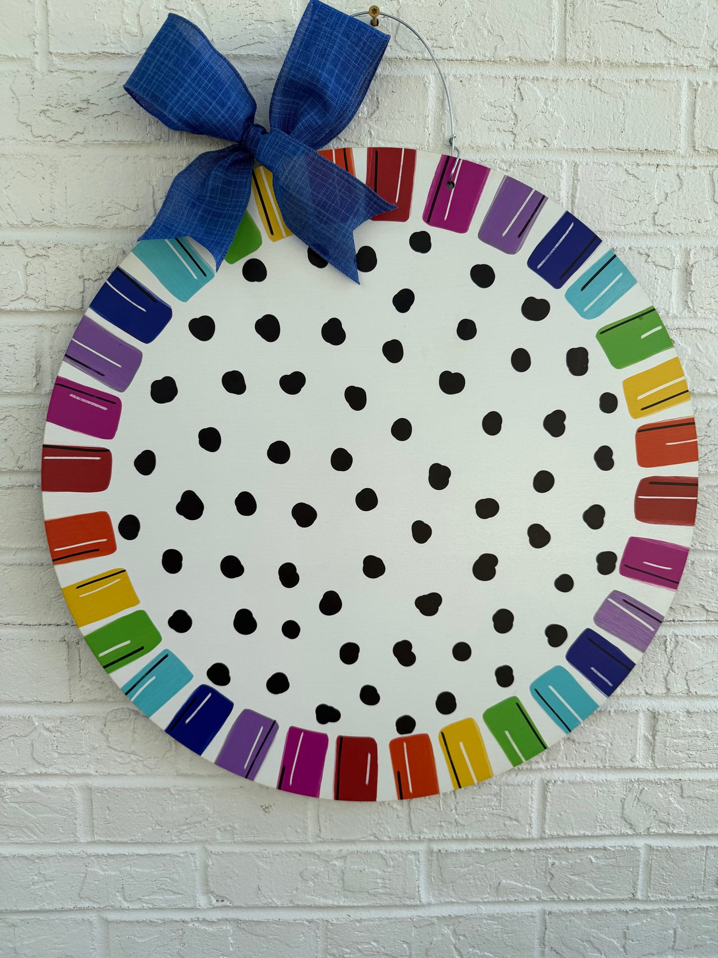 READY TO SHIP/PICKUP Colorful Striped Edge Circle Door Hanger