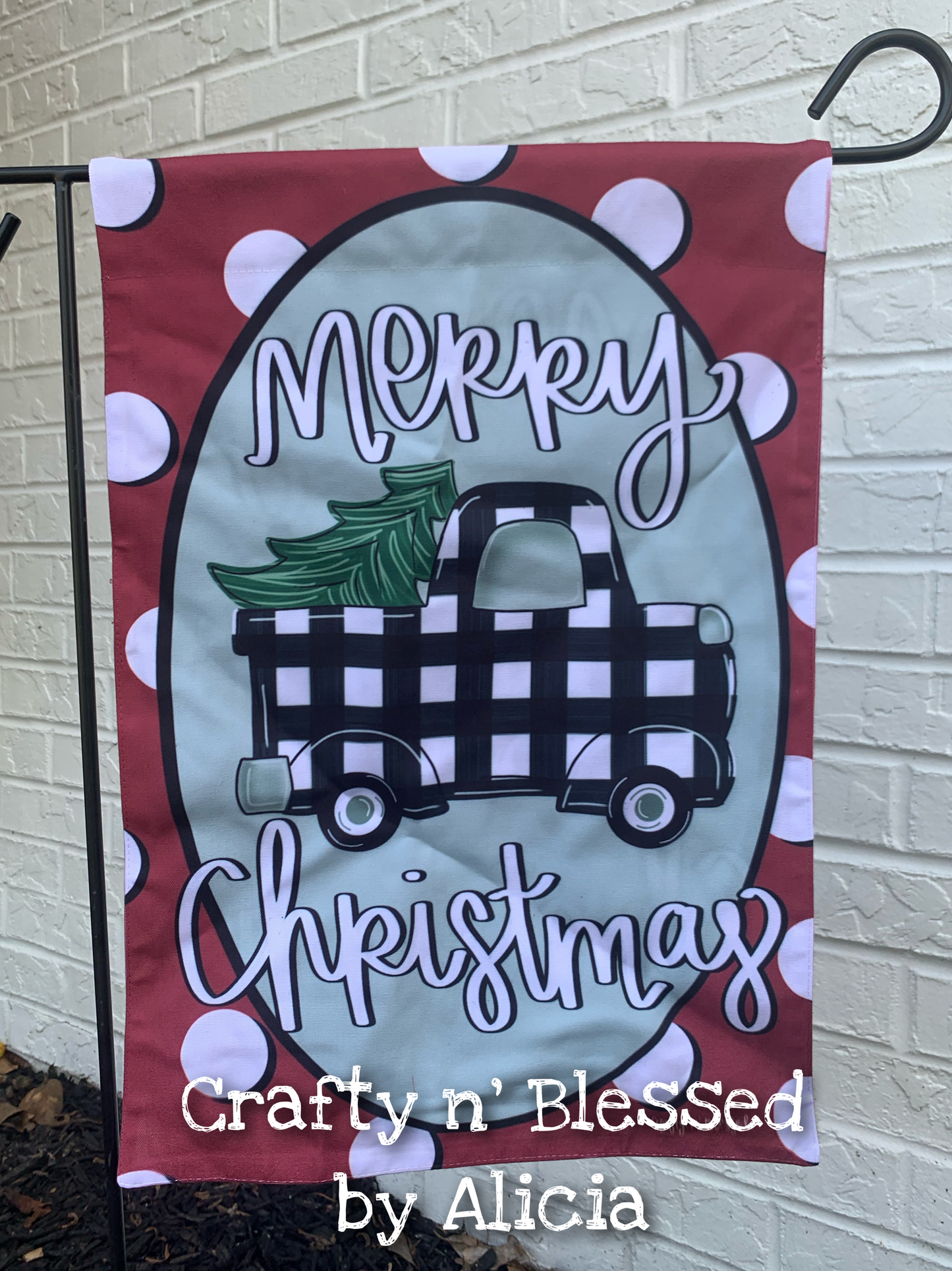 Christmas Truck Garden Flag