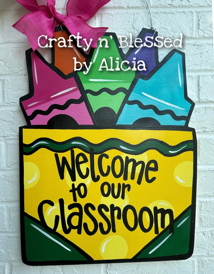 Crayon Box Teacher Door Hanger