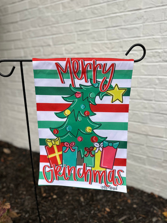 Grinchy tree Garden Flag