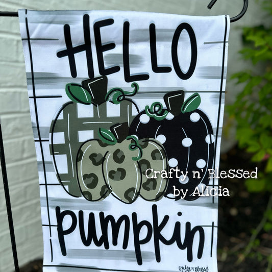 Neutral Hey Pumpkin Garden Flag