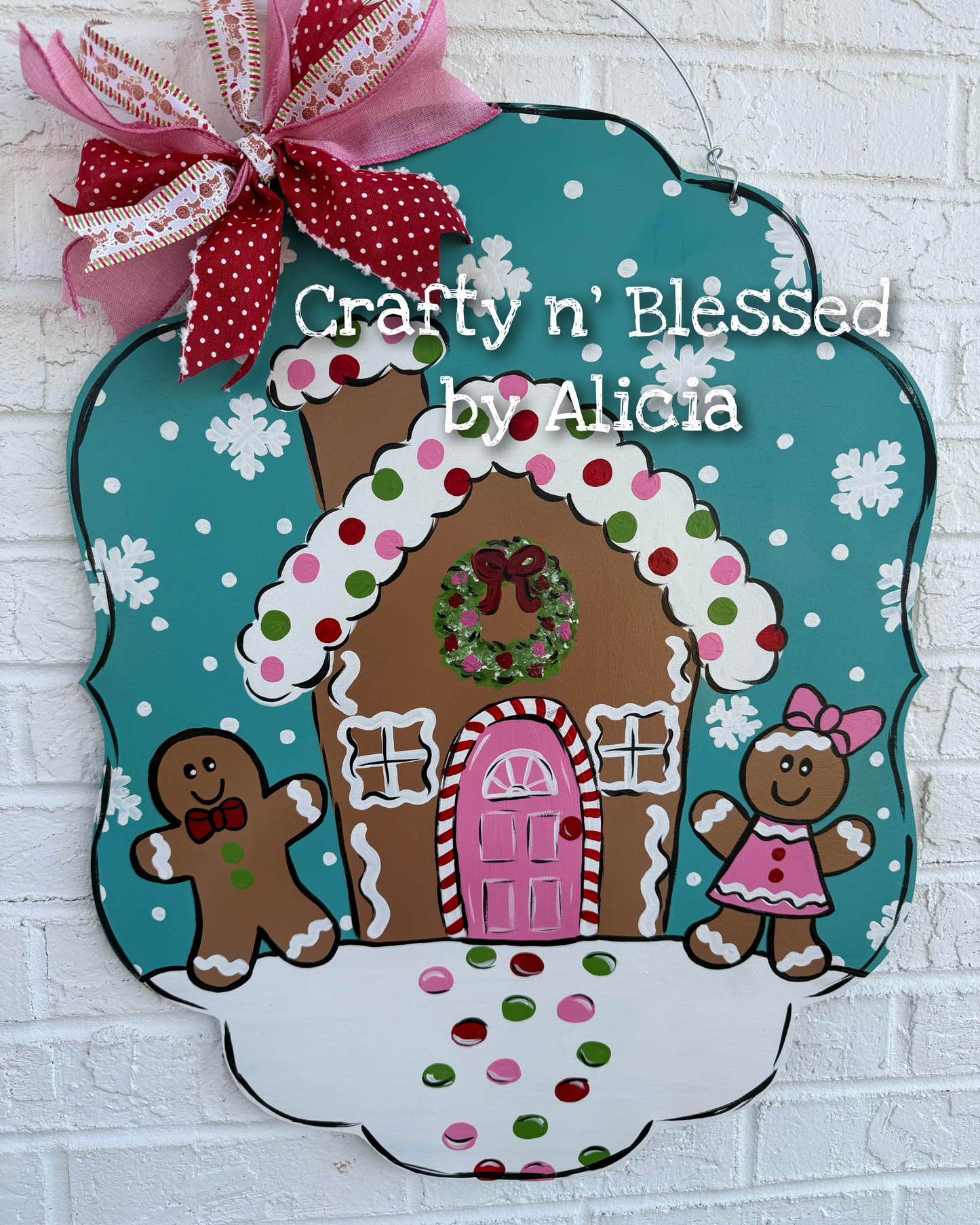 READY TO SHIP/PICKUP Gingerbread House Plaque Door Hanger