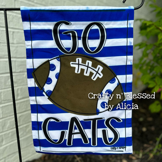 Striped Blue Football Garden Flag