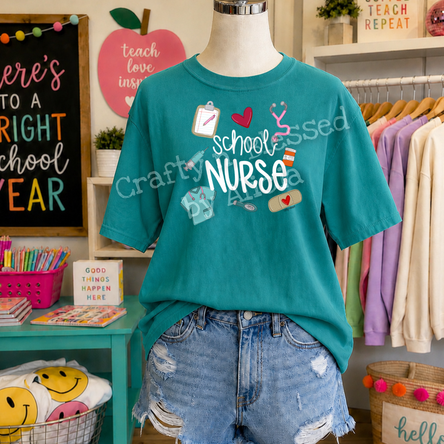 Personalized School Nurse Shirt S-3X