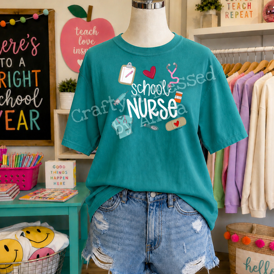 Personalized School Nurse Shirt S-3X