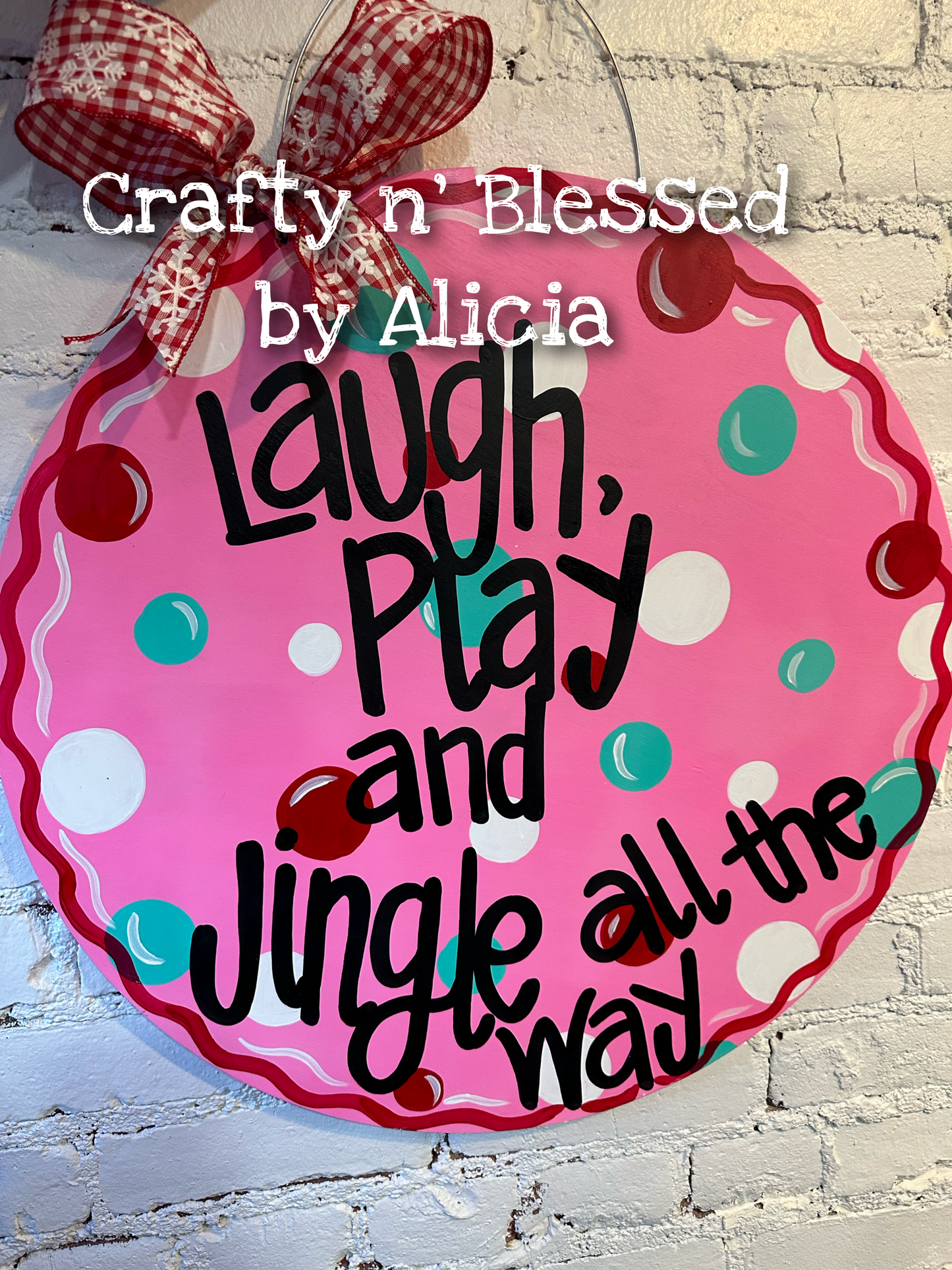 Jingle All The Way Colorful Door Hanger