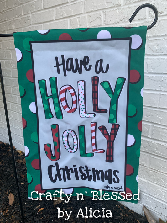 Holly Jolly Christmas Garden Flag