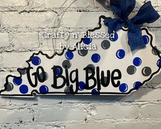 Go Big Blue Kentucky Door Hanger