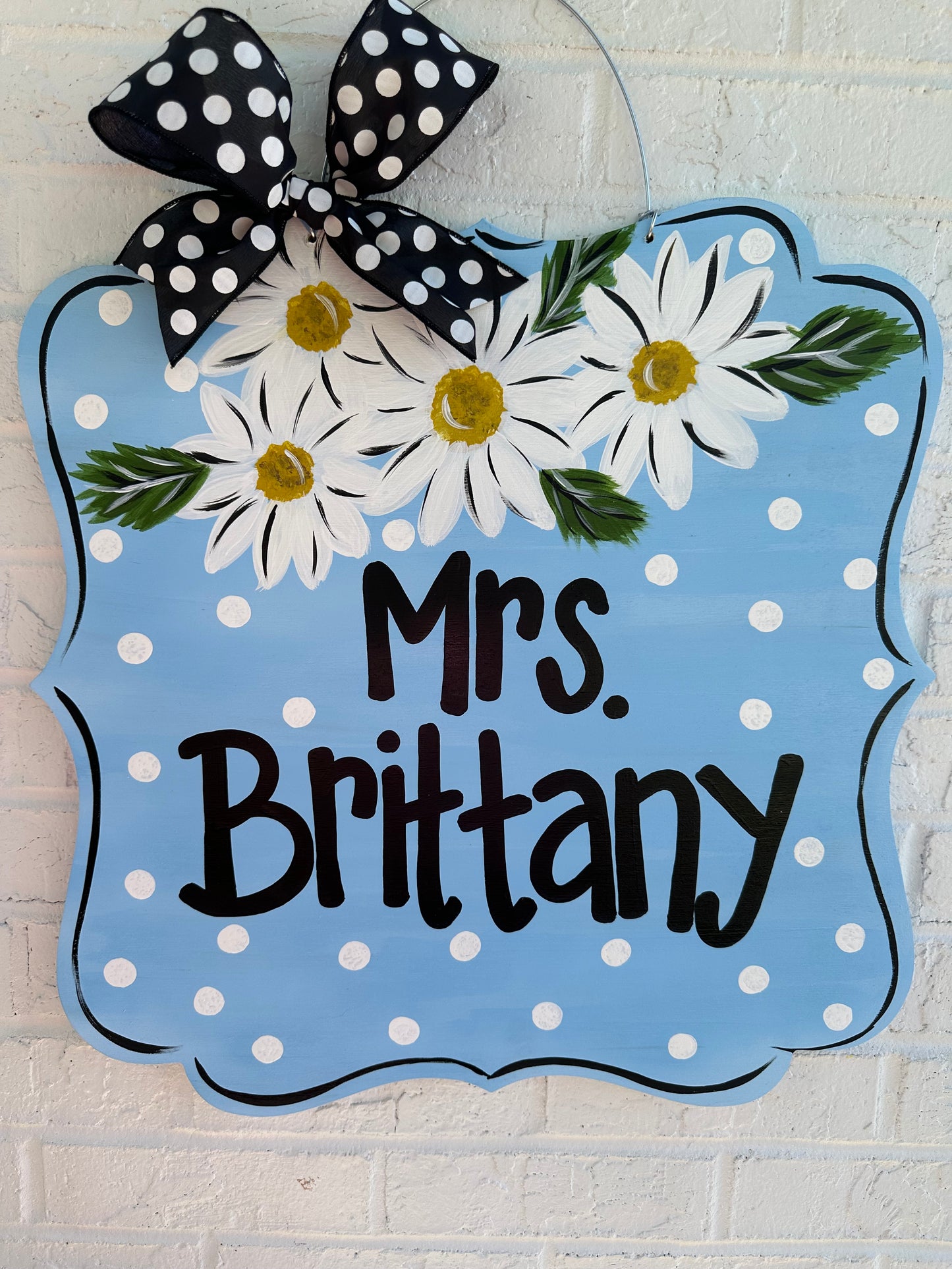 Daisy Dot Plaque Teacher Door Hanger