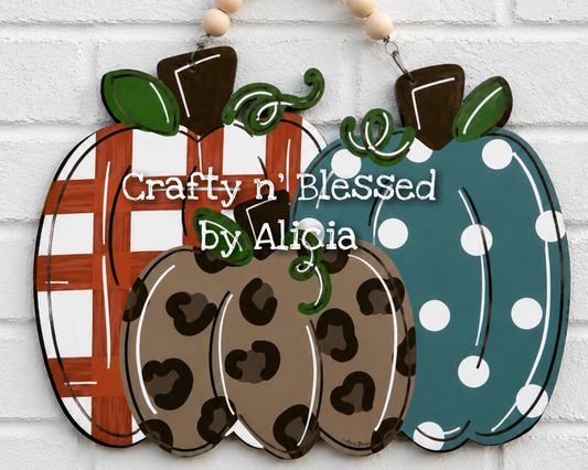 Pumpkin Set Door Hanger