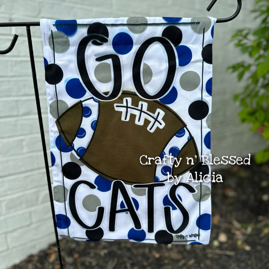 Blue Dotty Football Garden Flag