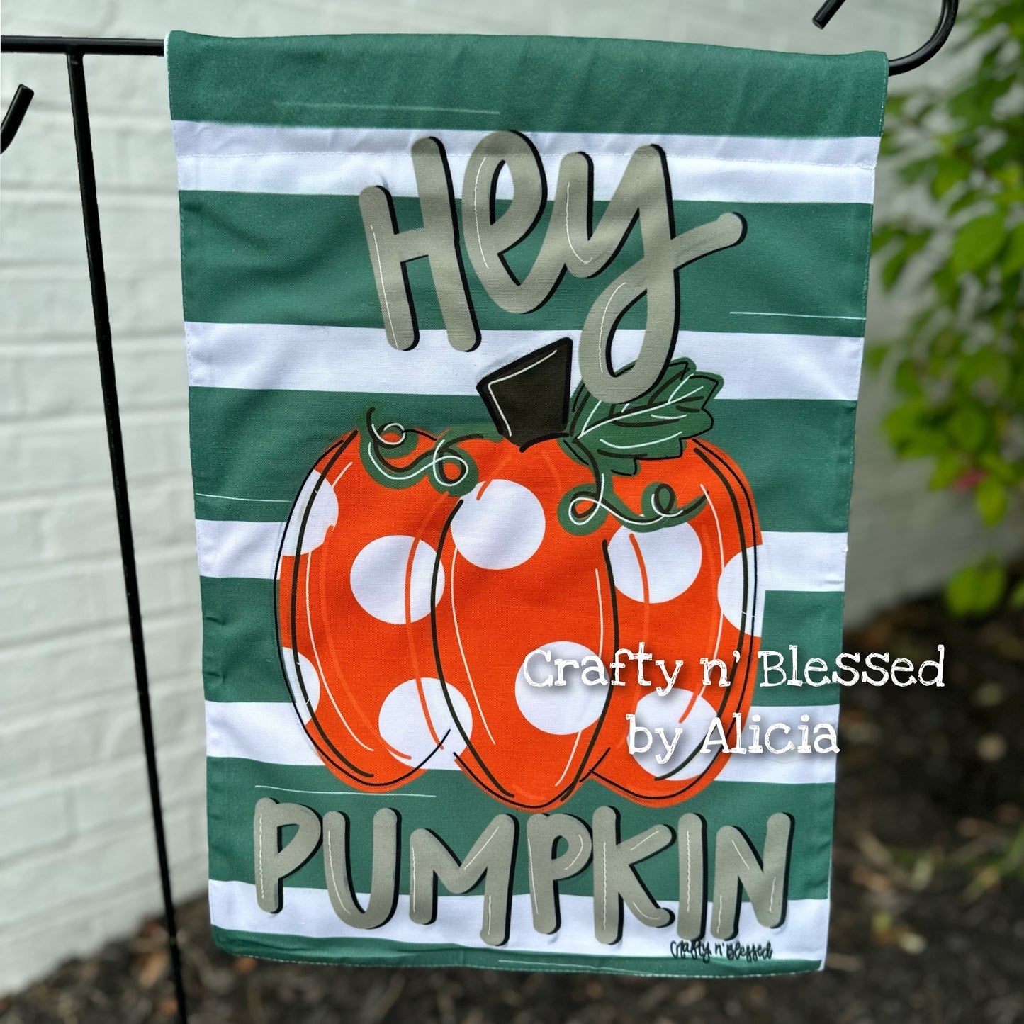 Marsh Striped Pumpkin Garden Flag