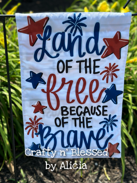 Land of the Free Garden Flag