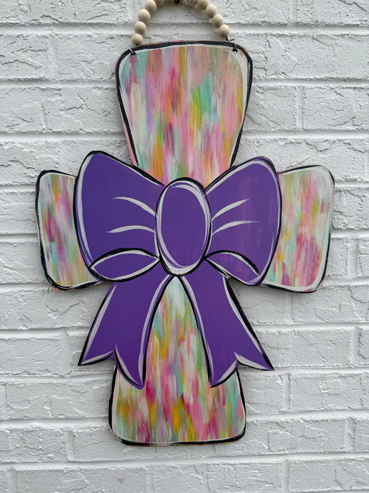 READY TO SHIP/PICKUP Cross with Bow Door Hanger