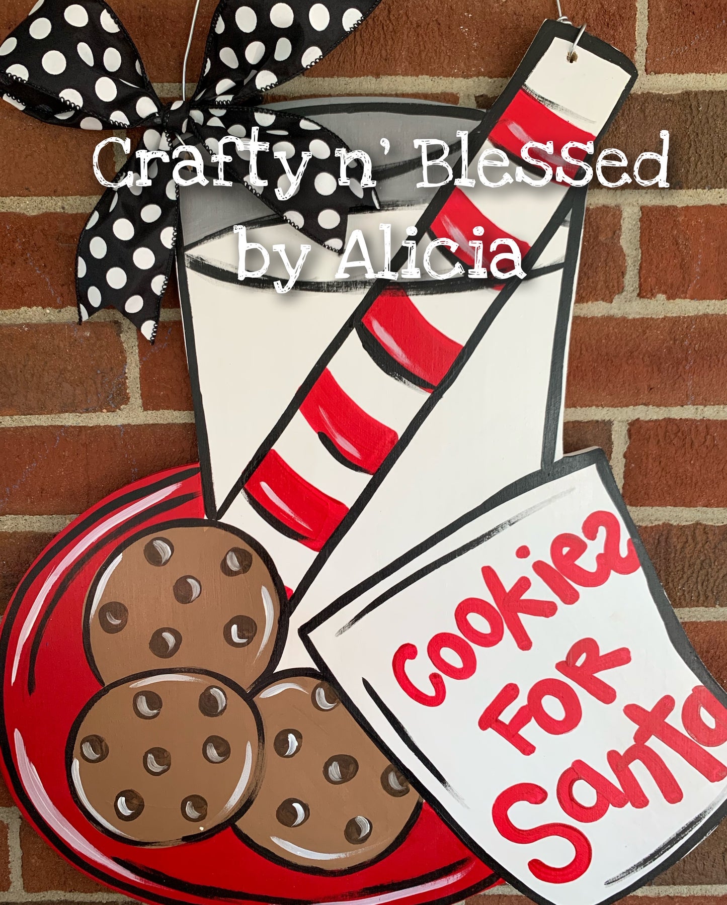 Cookies and Milk For Santa  Door Hanger