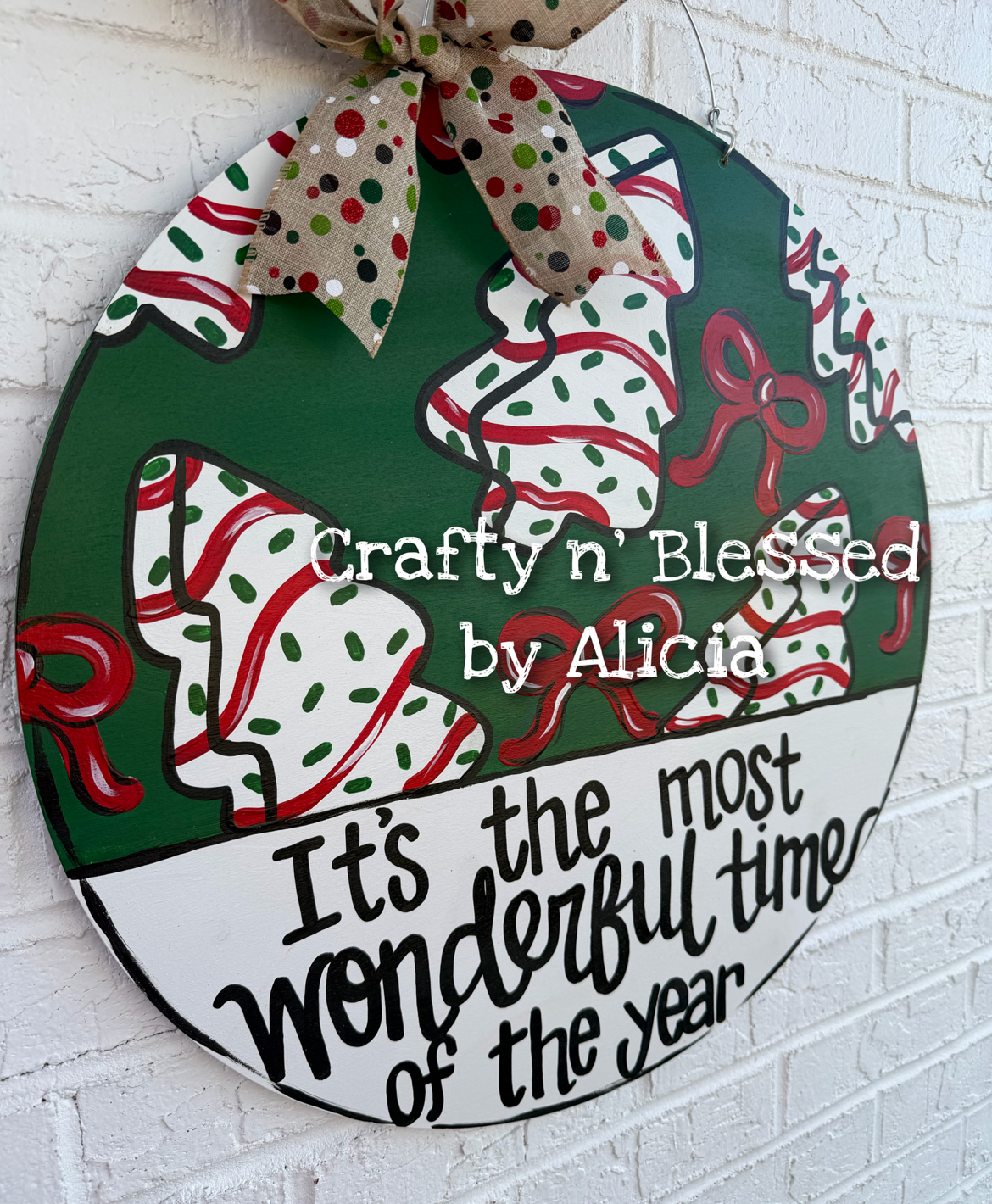 Wonderful Time of Year Tree Cakes Door Hanger