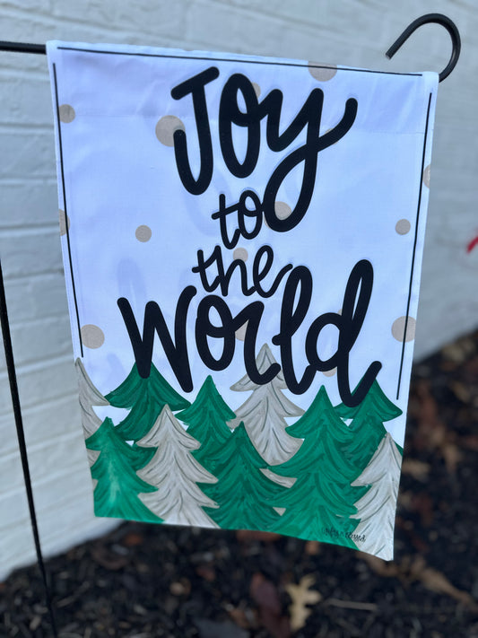 Joy To The World Trees Garden Flag