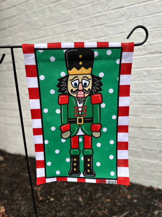 Red Nutcracker Garden Flag