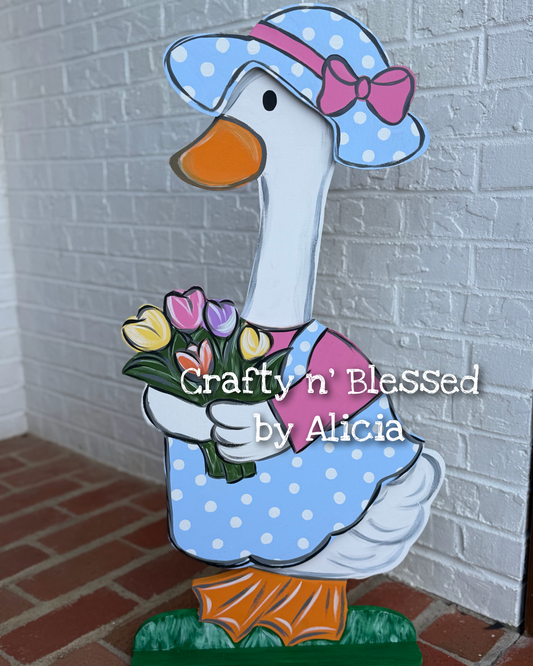 Overall Dress and Floppy Hat Porch Goose Attachments (NO GOOSE included)