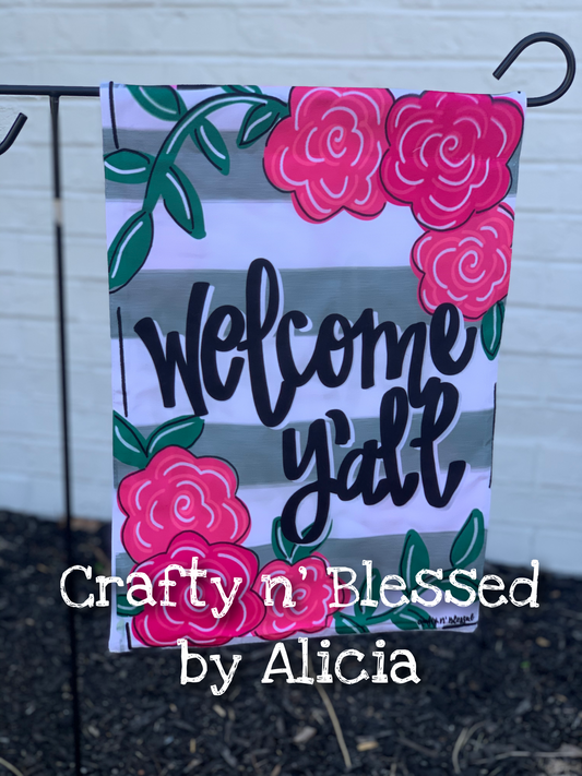 Welcome Y'all Garden Flag
