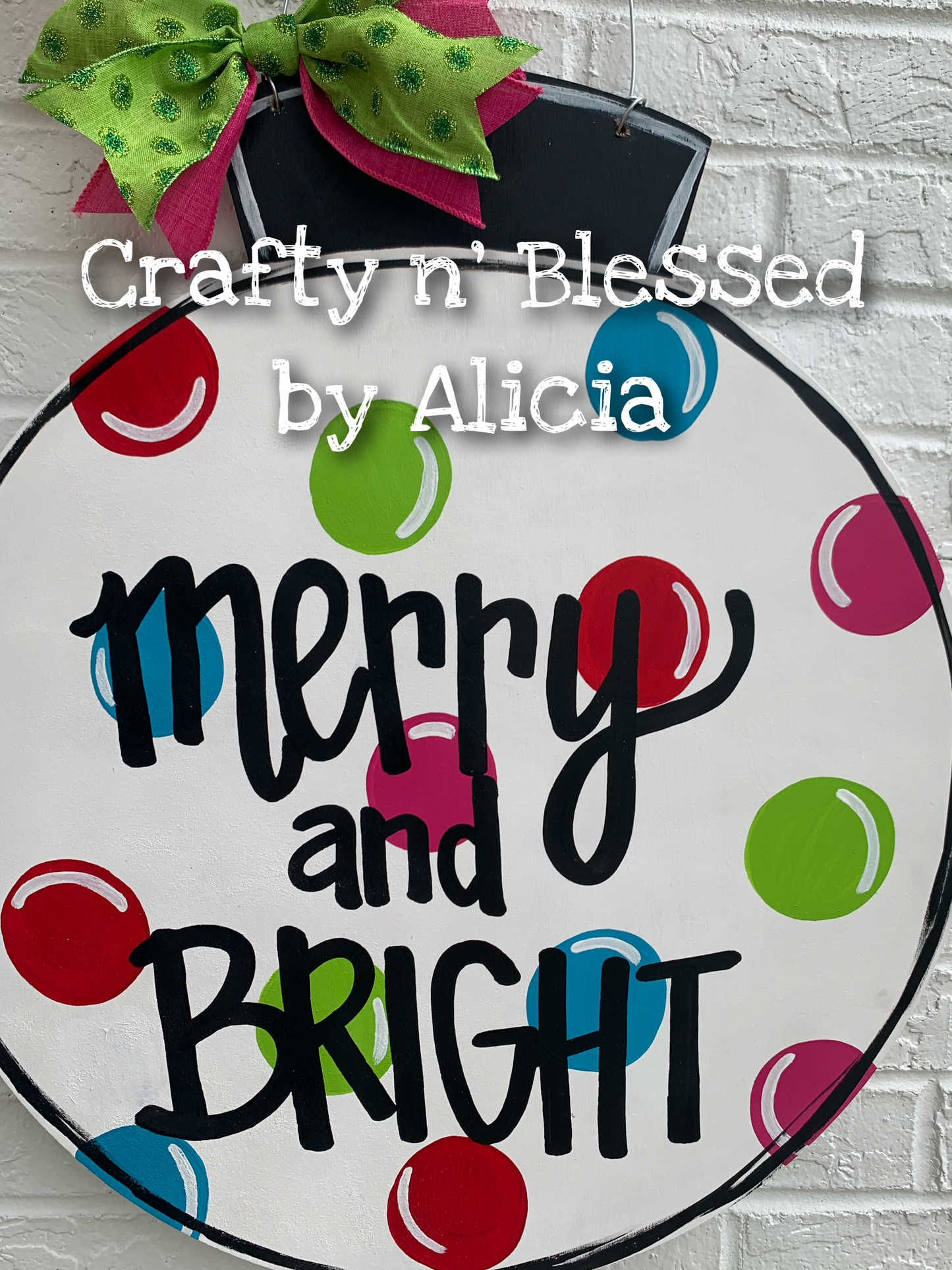 Merry & Bright Ornament Door Hanger