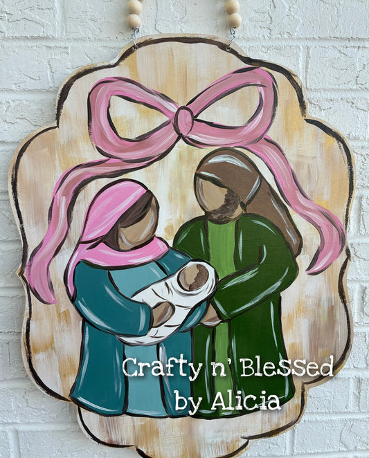 Nativity Bow Door Hanger