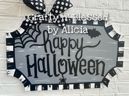 Happy Halloween Plaque Door Hanger