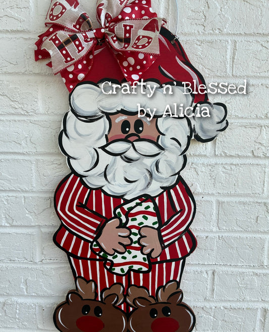 Pajama Santa Door Hanger
