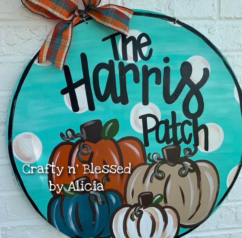 Pumpkin Patch Circle Door Hanger