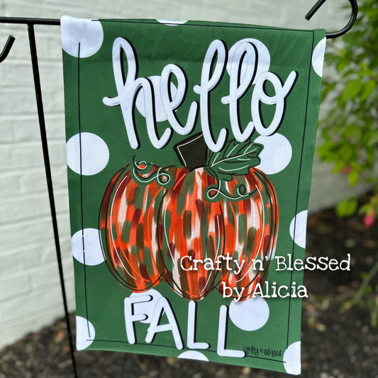 Marsh Funky Abstract Pumpkin Garden Flag